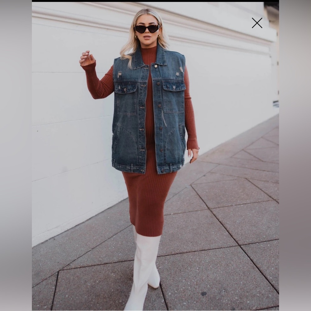 Vici Adriel Oversized Denim Vest